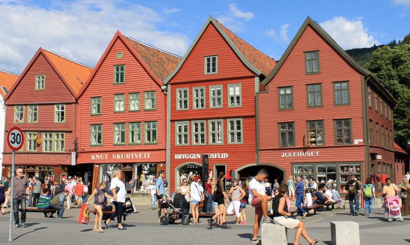 The port city has charming construction and the earthy tones highlight that the wood in Norway is good as the song says!