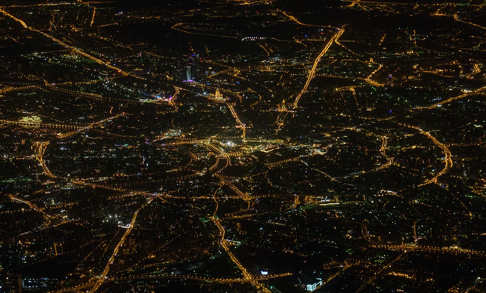 moscow, night, map