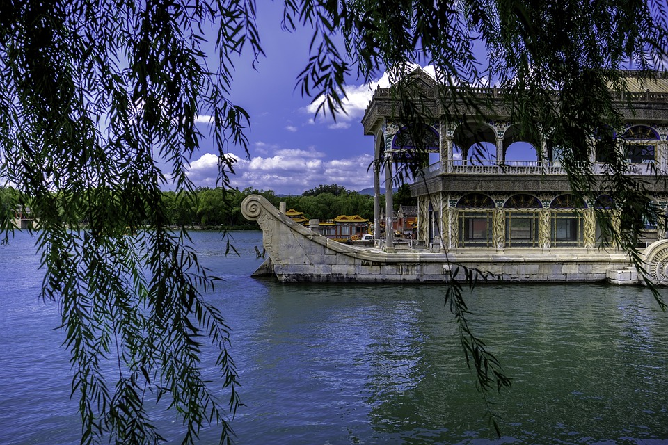 pagoda, china, lake